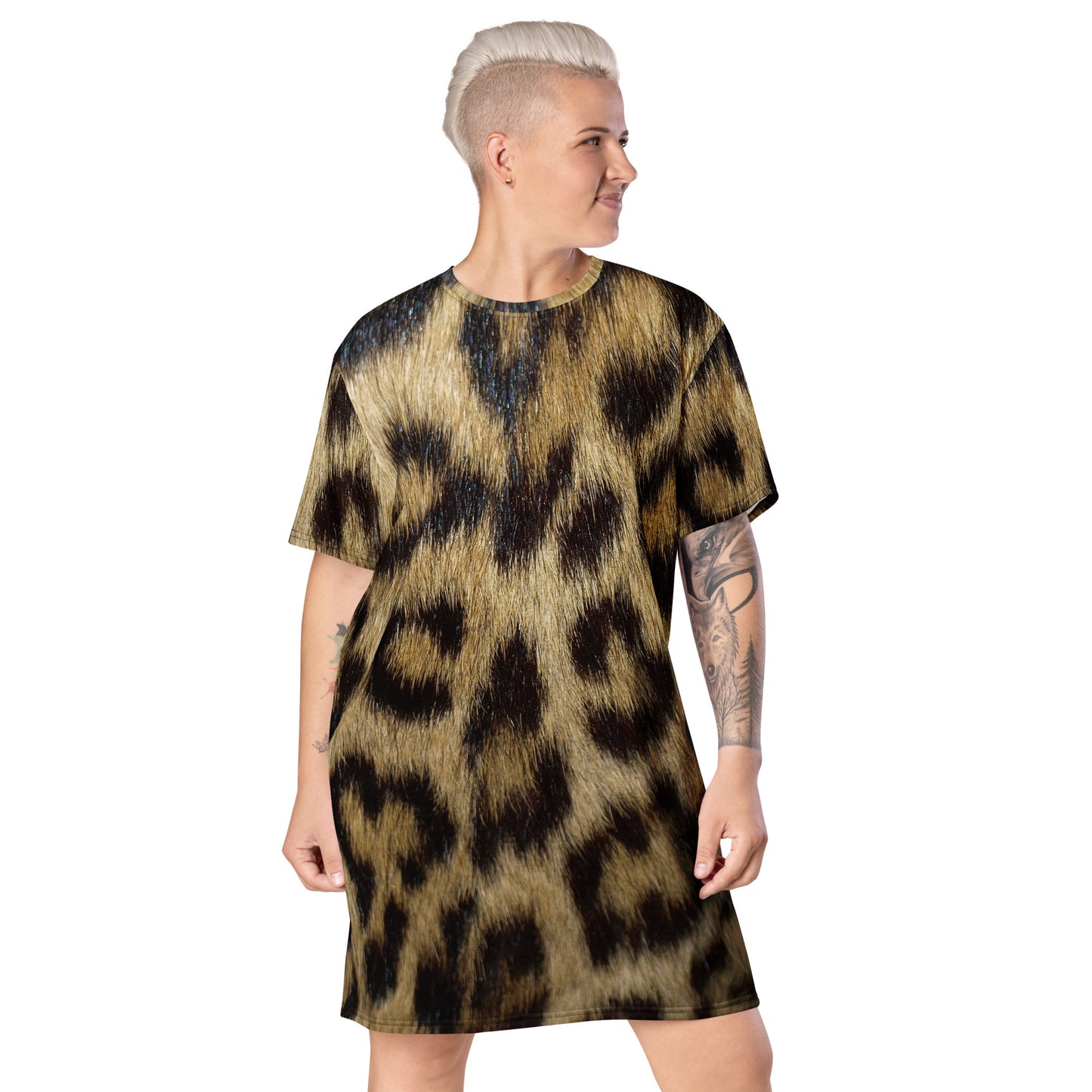 Cheetah Print T-shirt dress CT12