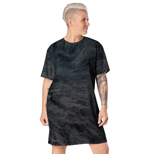 Black Fur T-shirt dress CT19