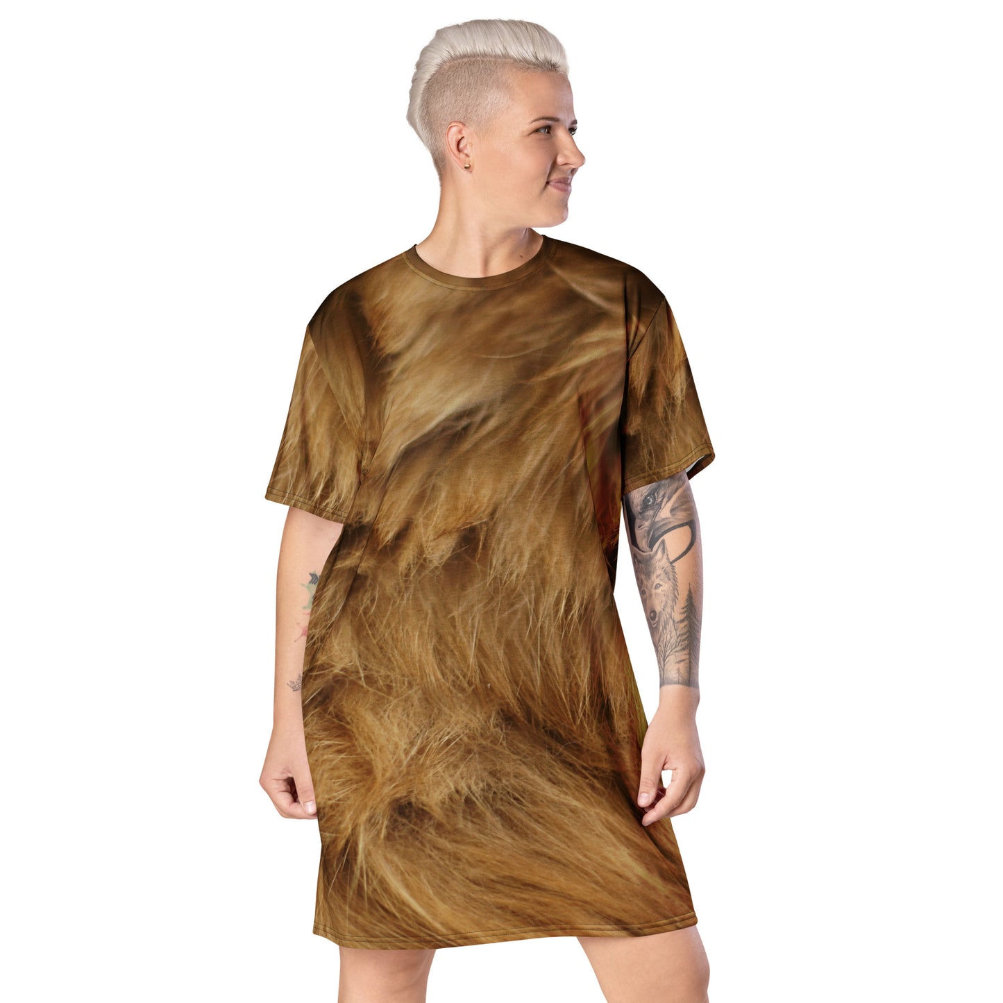 Fur Texture T-shirt dress CT20