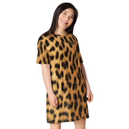 Cheetah Print T-shirt dress CT16