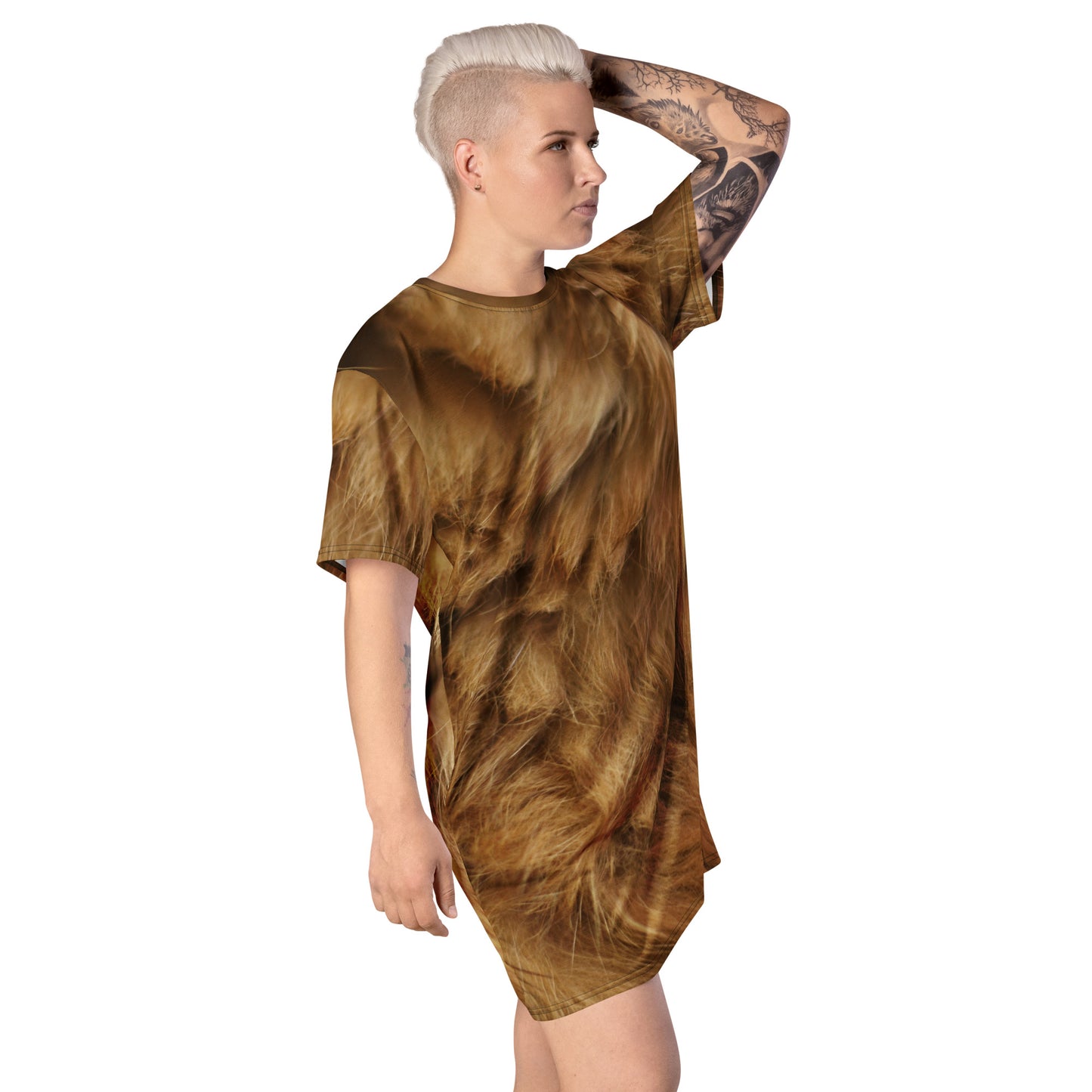 Fur Texture T-shirt dress CT20