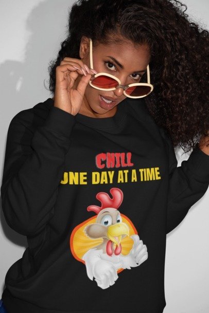 Chill, one day at a time  Unisex Heavy Blend Crewneck Sweatshirt,