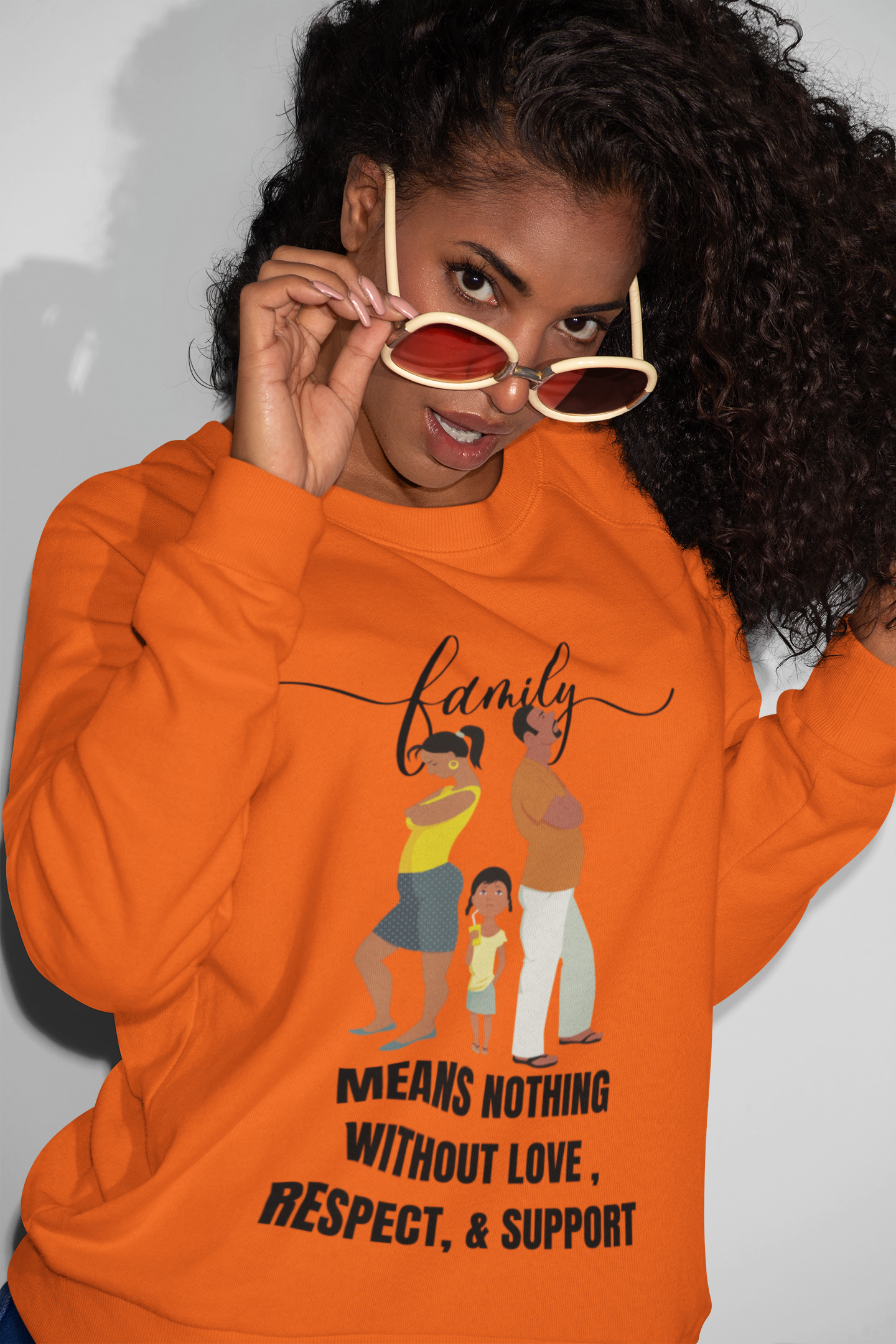 Family means nothing without love, respect, & support unisex sweatshirt