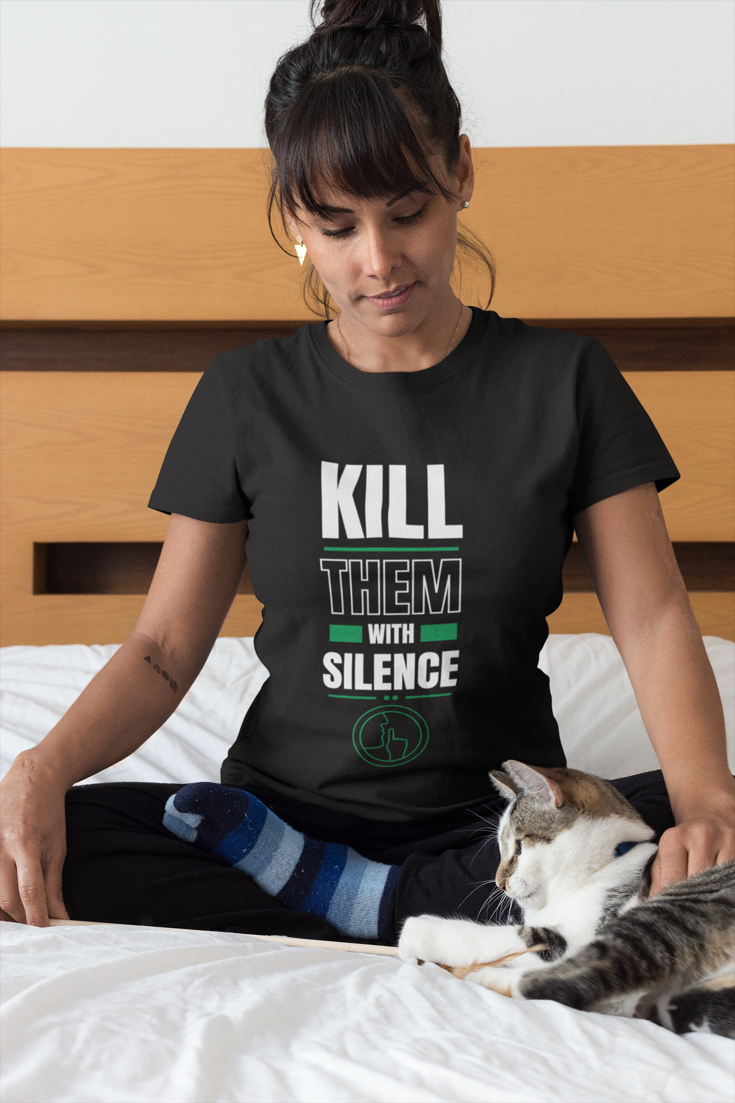 Kill them with silence Women's Slim Fit Tee